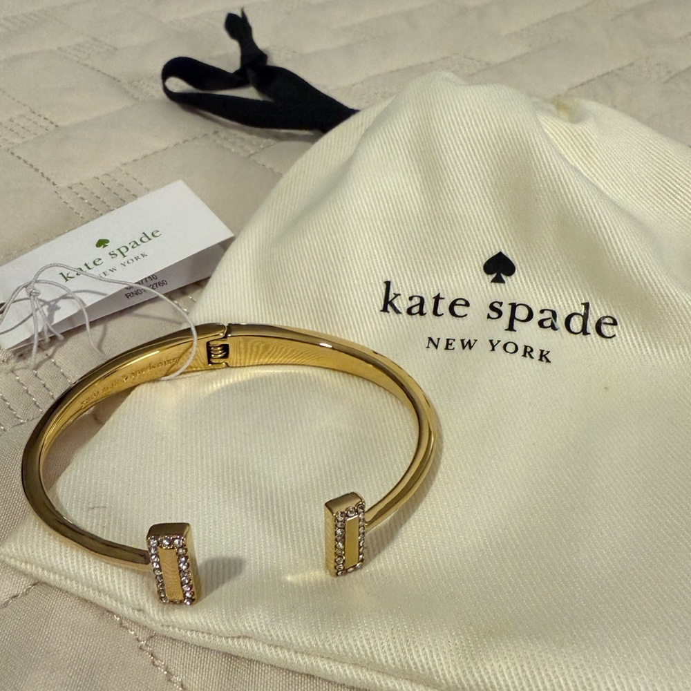 Kate Spade Gold Cuff Bracelet with Crystal Accents
